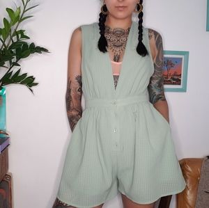 Button Up Romper UO with Pockets